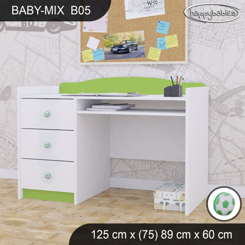 125cm Computer Desk, Green