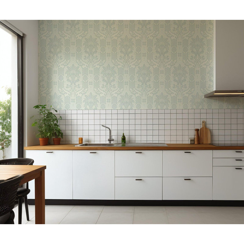 Columnar Bloom - Pale Blue Gray Wallpaper, Paper, Non-Pasted, Pale Blue Gray