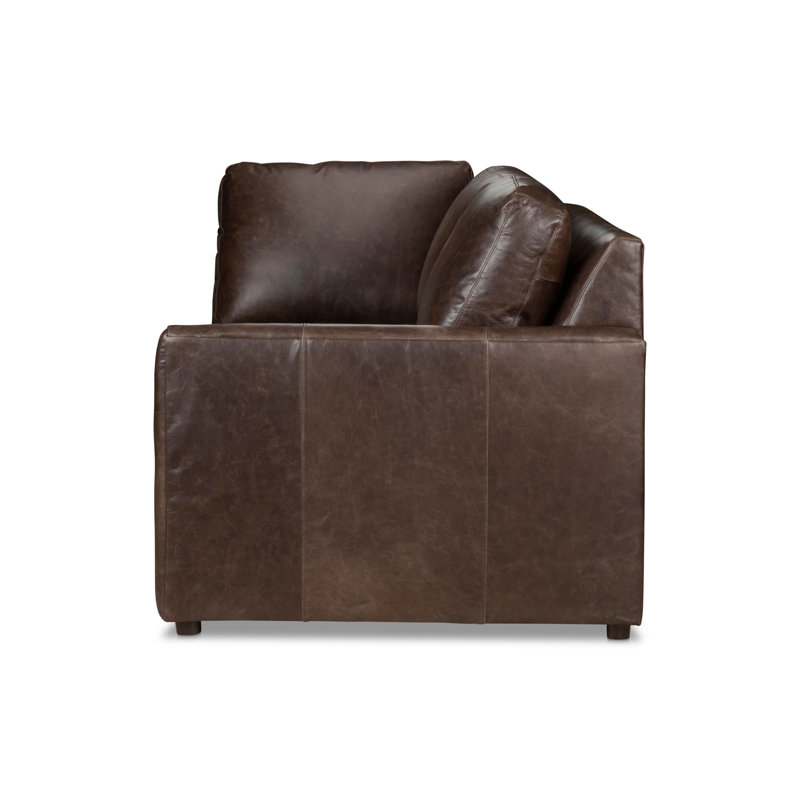 Savannah 2-Piece Genuine Leather Sectional, Bistro Rustic Genuine Leather