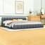 Très grand lit plateforme tapissier avec design élégant et tête de lit-2012412185