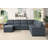 Isla 119" Gray Woven Fabric 7-Seater Sectional Sofa With Ottoman-1218731991