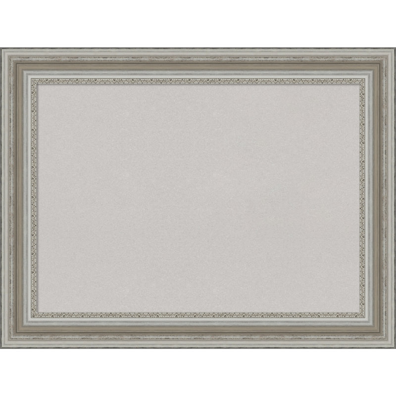 Parlor Silver Grey Cork Bulletin Board with Plastic Frame