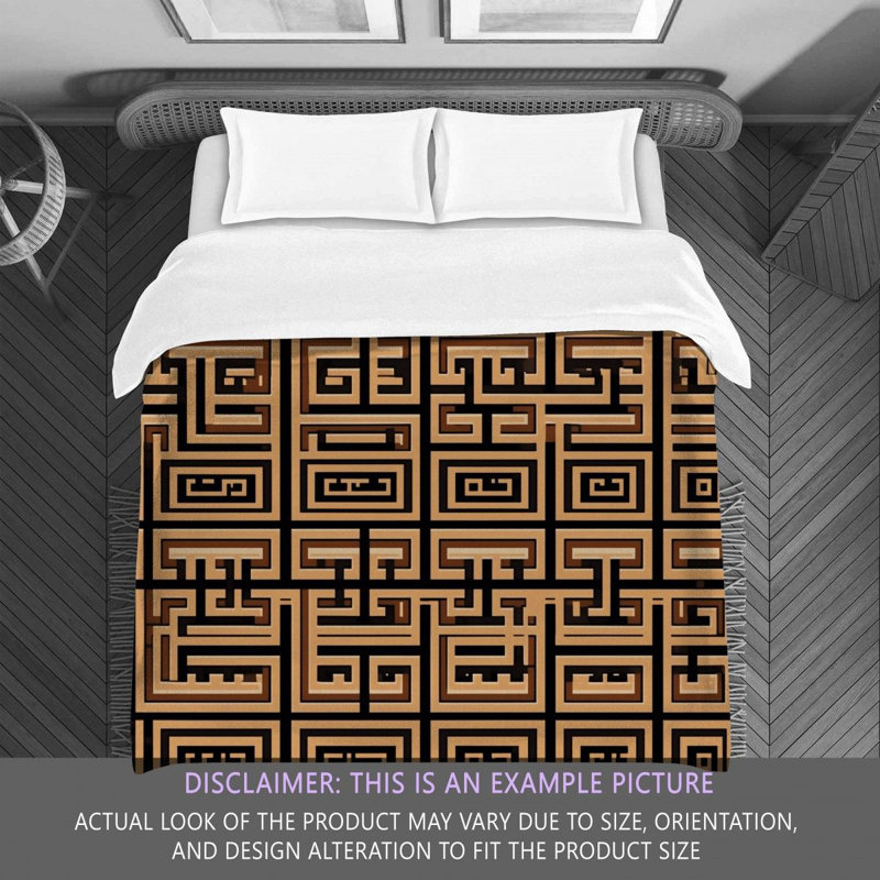 Machine Printed Comforter, Twin Comforter, Black/Brown Geometric
