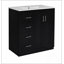 Ensemble de meuble-lavabo 30 po avec lavabo en céramique, armoire de rangement en bois massif, ensemble de meuble-lavabo autoportant avec 3 tiroirs et portes à fermeture douce-13311253