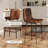 Upholstered Low Back 27.5" PU Leather Bar & Counter Stool With Metal Frame And Footrest, Modern Armless Bar Stools For Kitchen Island-1880126162