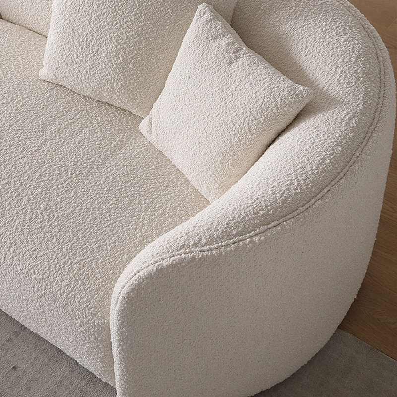 Canapé modulaire 2 pièces rembourré, Velours blanc, Orienté à gauche (vu de face)