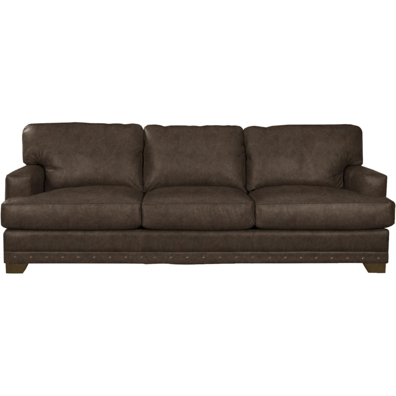 Nixson 100'' Genuine Leather Sofa, Brown