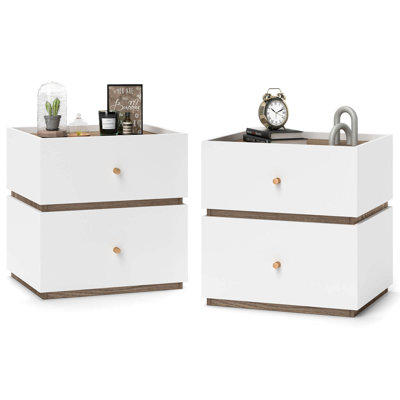 2-drawer Nightstand Modern Bedside Table With Storag Raised Edge For Living Room by Latitude Run