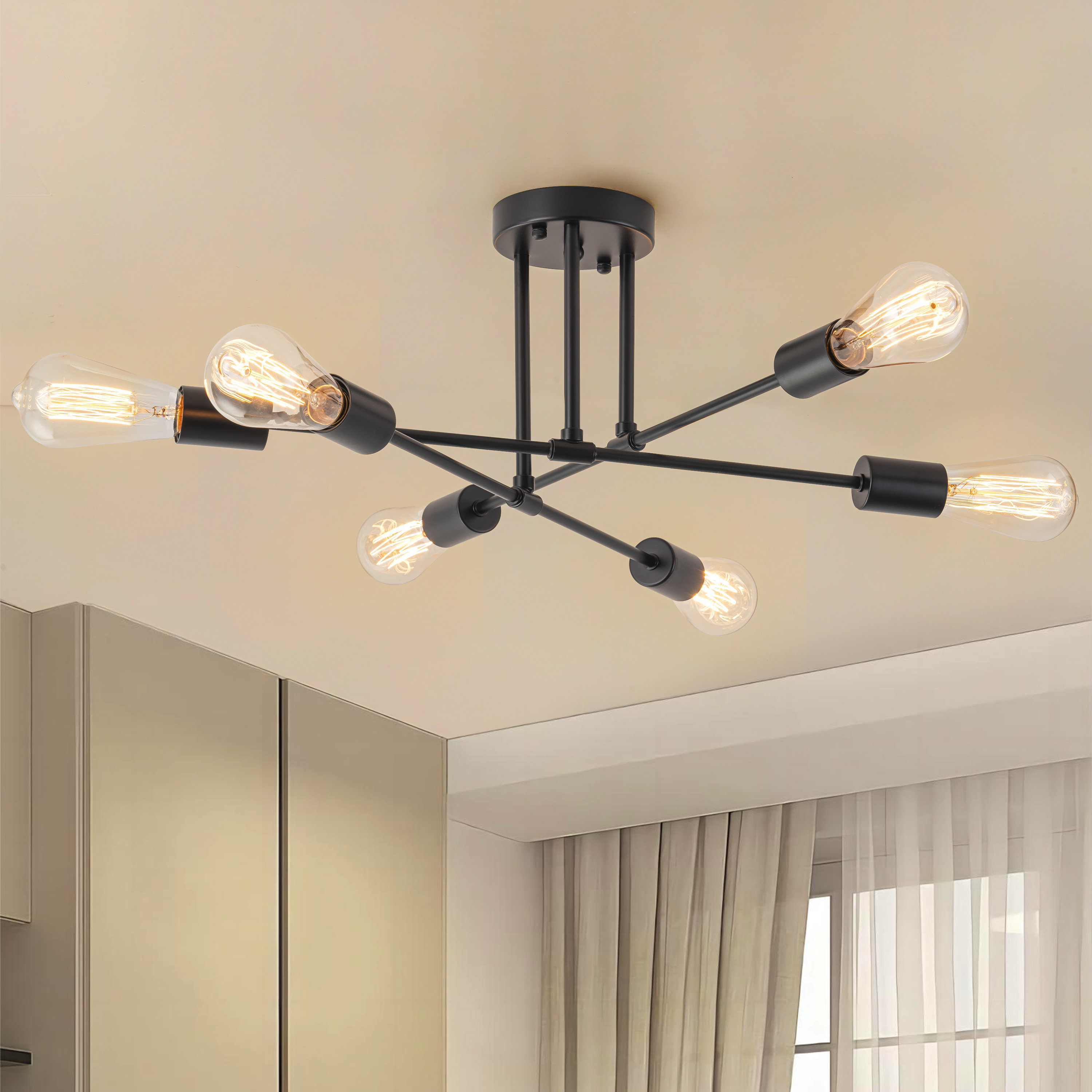 Corrigan Studio 6 - Light Sputnik Modern Linear Chandelier Light ...