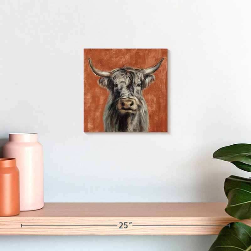 Brampt Highland Cow sur terre cuite, H 10 pi x l 10 pi