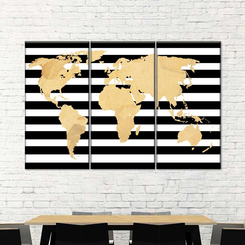 «Wanderlust World Map», reproduction sur toile, H 28 po x l 45 po x P 1,25 po