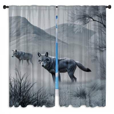Rideaux obscurcissant gris Wolves In Winter