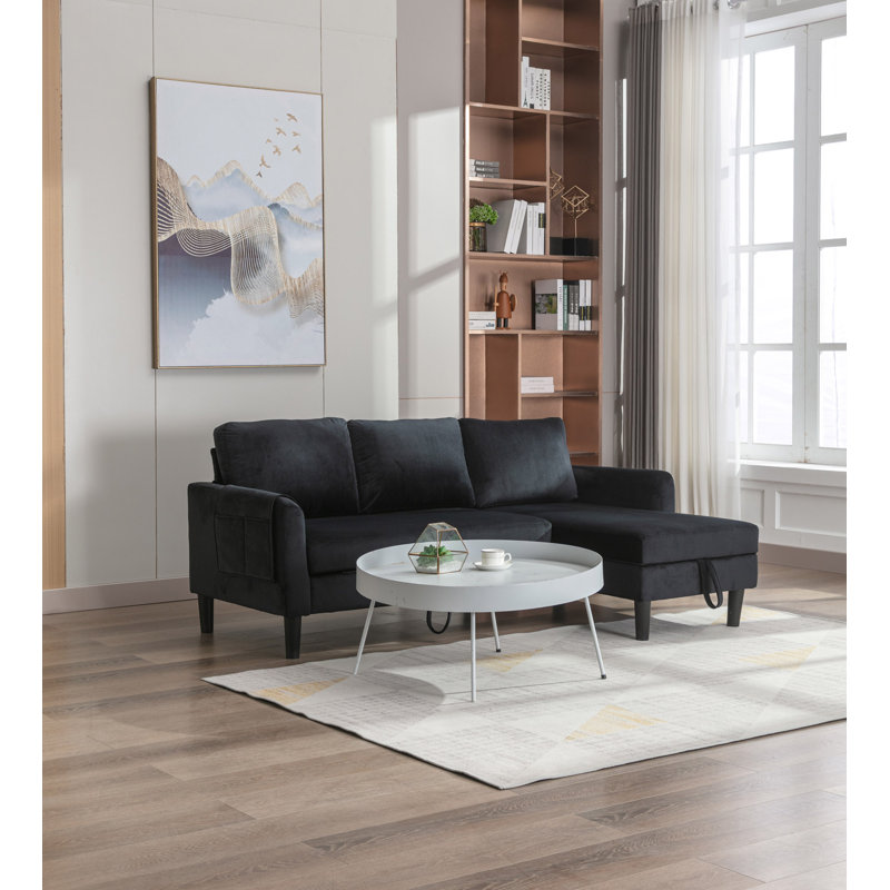Canapé modulaire réversible, Polyester noir