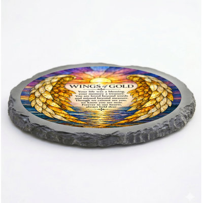 STAIN GL WINGS OF GOLD STONE GRAY