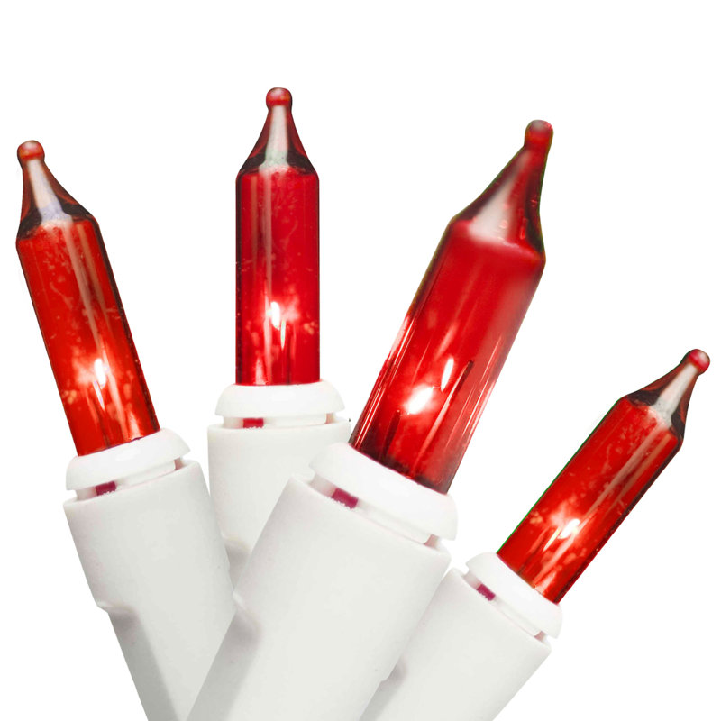 Indoor / Outdoor 100 - Bulb 252 in. Plug-in LED Mini String Light, White, Red