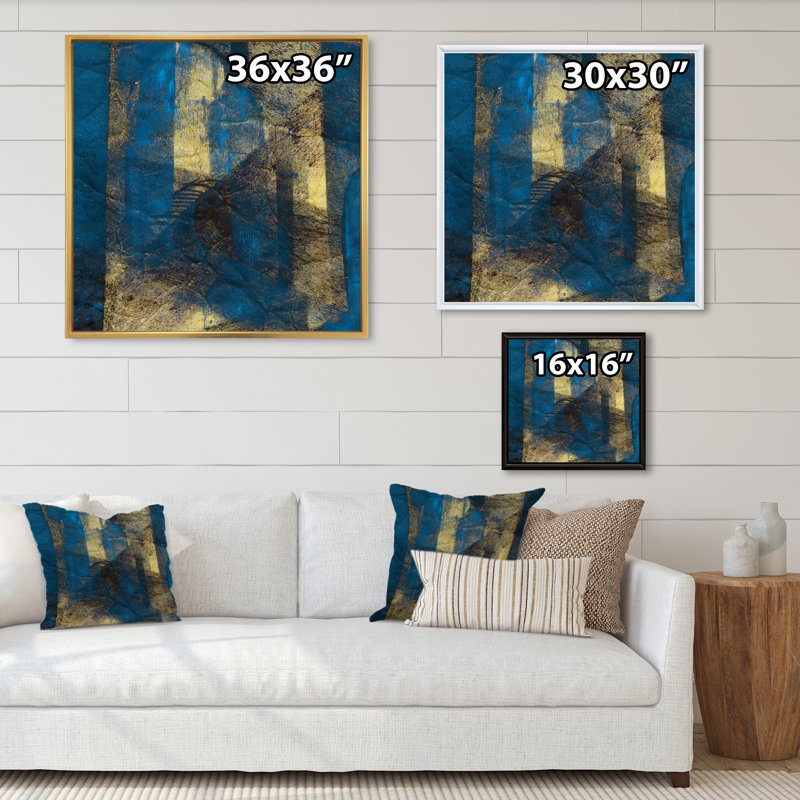 «Abstract Triangle & Cubism Element», art mural moderne et contemporain sur toile, H 16 po x l 16 po x P 1 po