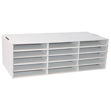 Alpine ADI501-30-WHI-2PK 30-Slot White Classroom File Organizer 2 Pack