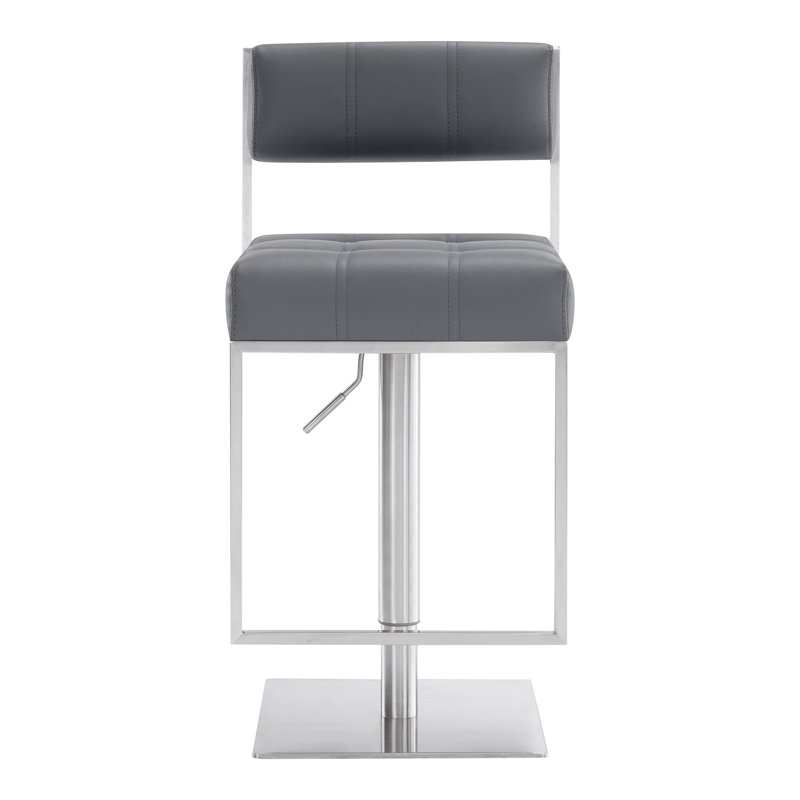 Tabouret de bar rotatif à hauteur ajustable Fiorillo, gris, Argent