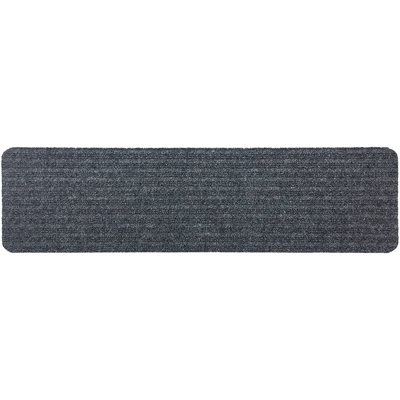 Tapis d'escalier antidérapant Orean, Gris, Rectangle 24 po x 7 po, Ensemble de 13