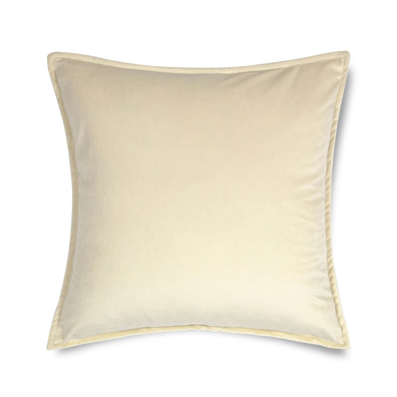 Velvet Pillow Cover, Square 22", Ivory
