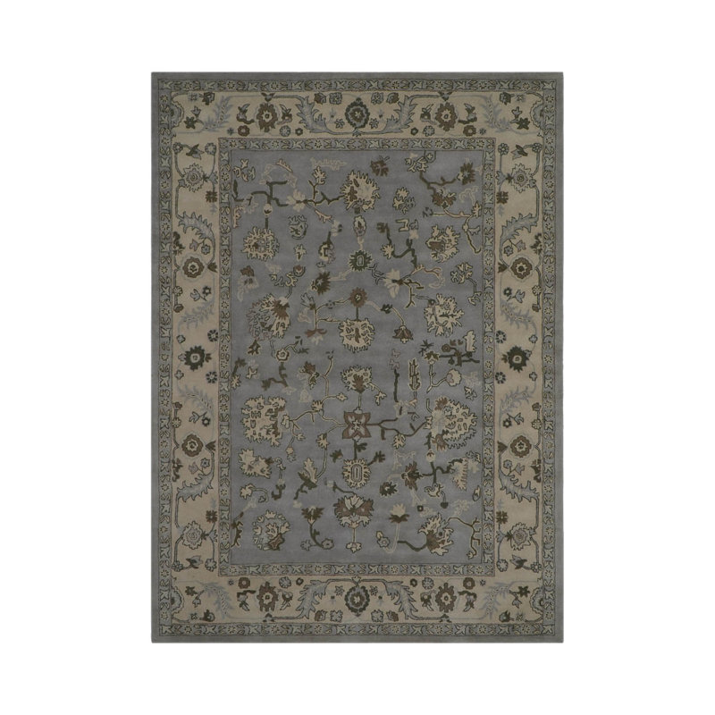 Tapis oriental multicolore en laine touffeté à la main, Rectangle 10 pi x 14 pi