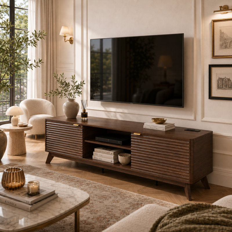Meuble télé 70 po avec rangement Farmann, L 70 po