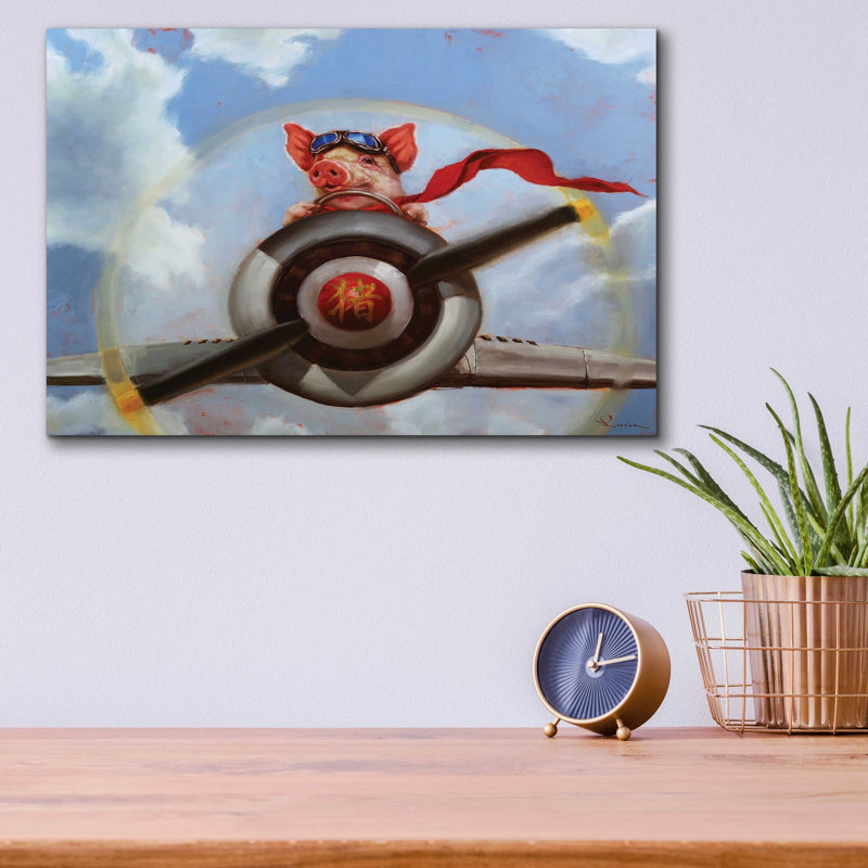 «When Pigs Fly» par Lucia Heffernan, art mural en verre acrylique, H 12 po x l 16 po x P 0,13 po
