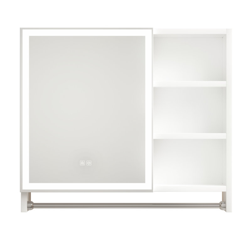 Armoires de salle de bain modernes avec lumières DEL et rangement à plusieurs niveaux