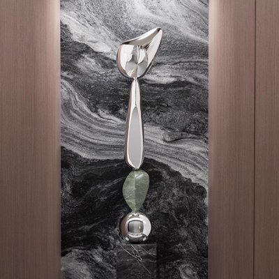 Modern Glass Steel Finial Decorative Object
