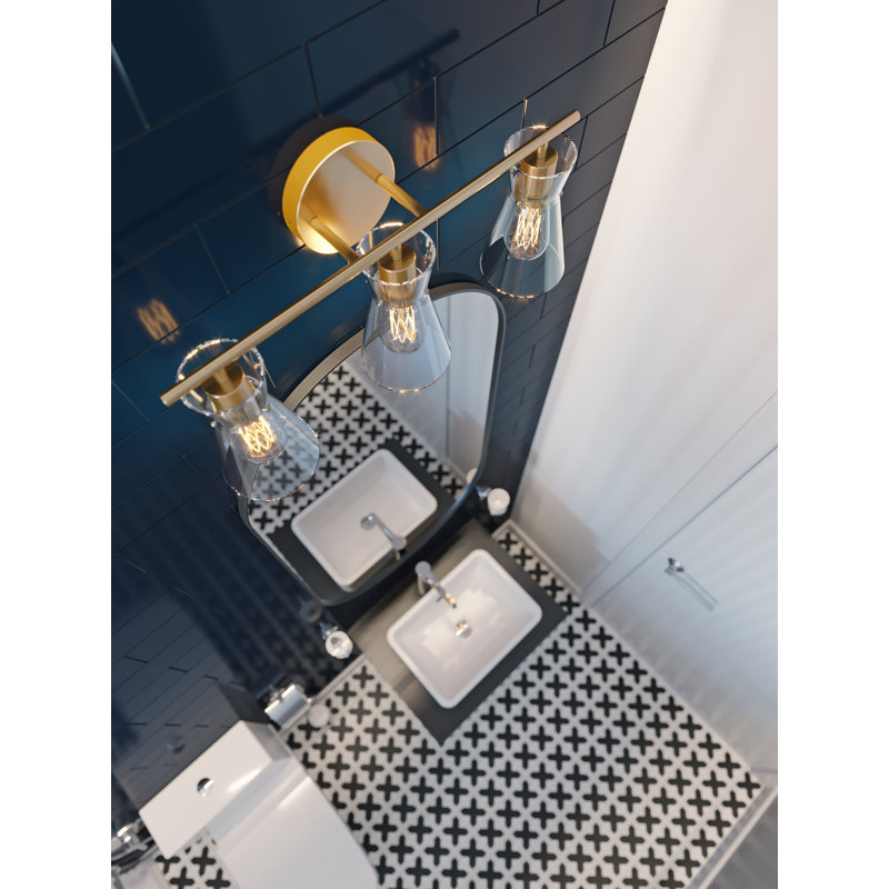 4 - Light Dimmable Vanity Light, Satin Brass