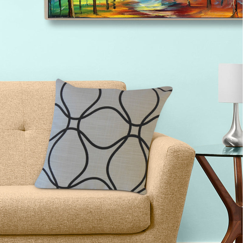 Coussin en coton à motif géométrique Lalage, 20 po x 20 po, Coussin décoratif