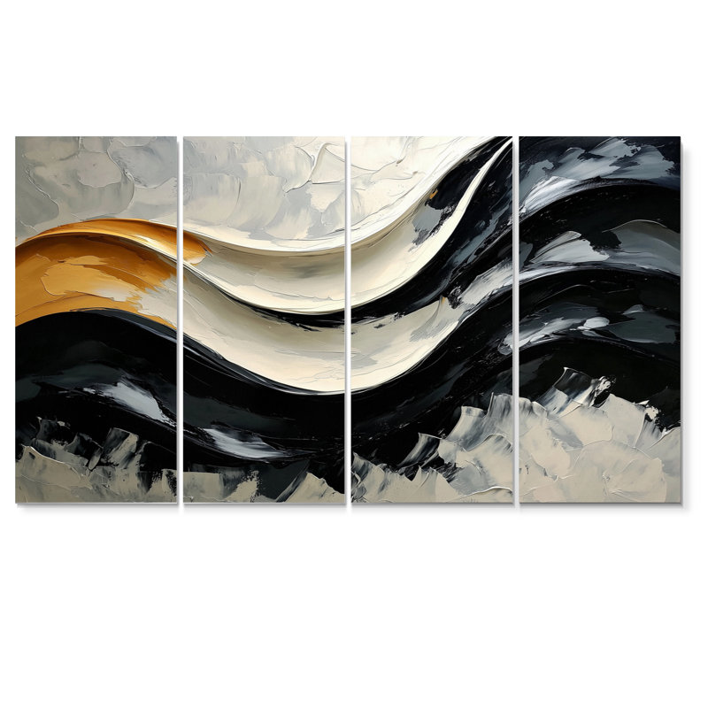 Arcelia - réalisme abstrait, art mural moderne, 4, H 28 po x l 48 po