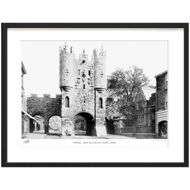 York, Micklegate Bar 1886 by Francis Frith - Single Picture Frame Print, 28cm H x 36cm W x 2.3cm D