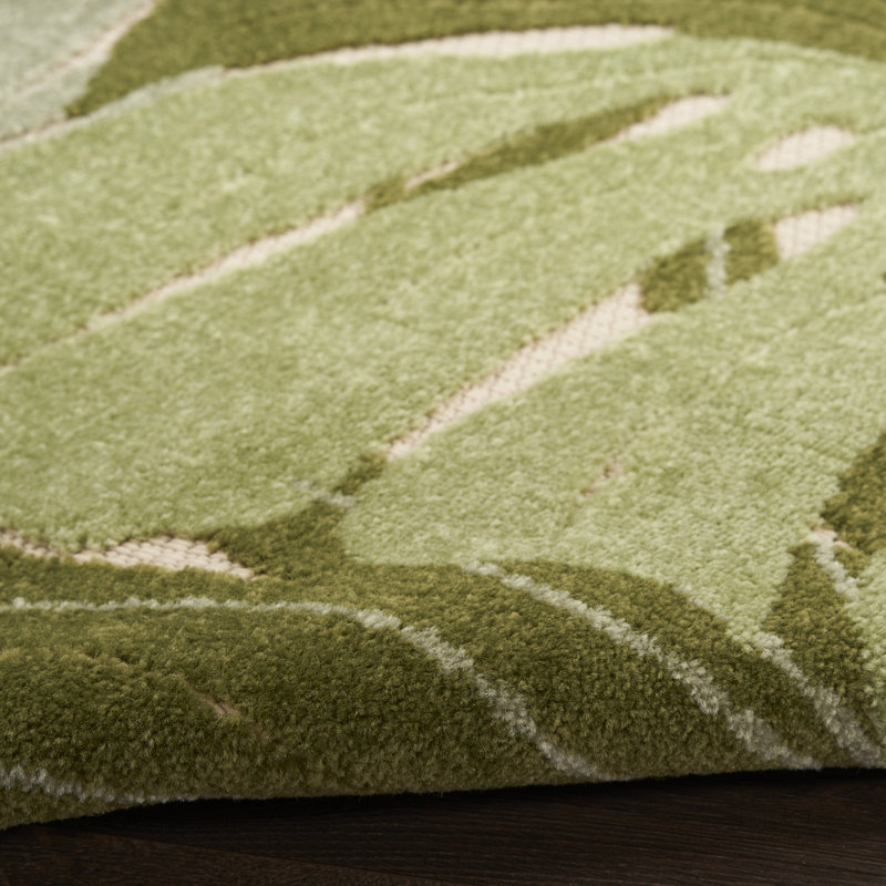 Tapis intérieur / extérieur floral Alvarie, Rond 7 pi 10 po