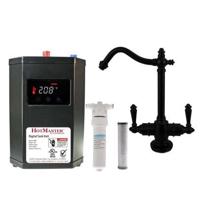Victorian 9" 2-Handle Hot and Cold Water Dispenser Faucet with Heating Tank and Filter System