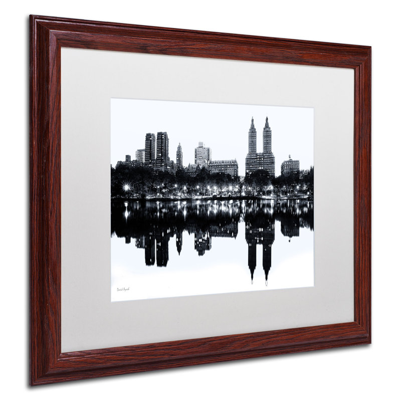 Central Park West II Black and White Framed Canvas Print