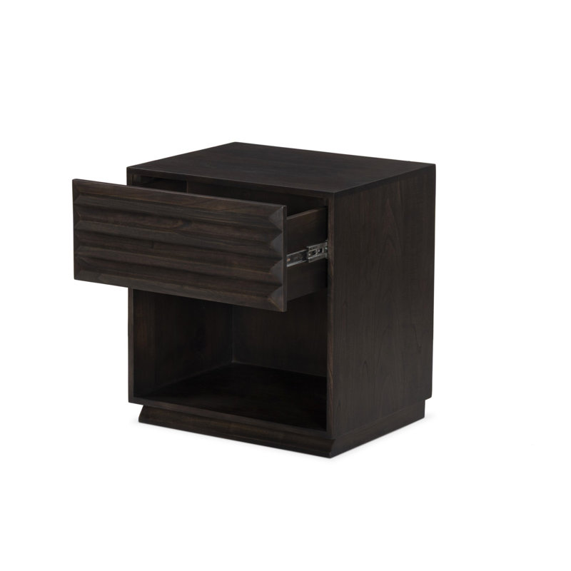 Tussac Nightstand-Matte Brown Neem, Matte Brown Neem