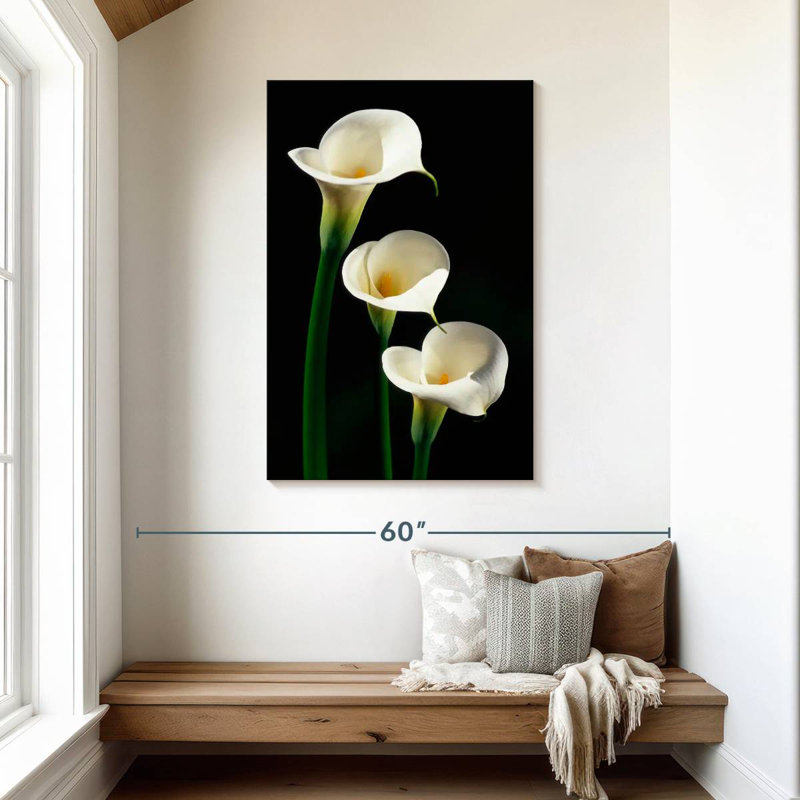 Harnek Three White Calla Lilies, 45" H x 30" W