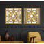 Décoration murale en bois doré brillant 24 po x 24 po x 1 po