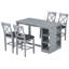 Ensemble de table de salle à manger à hauteur de comptoir en bois massif 60 po x l 30 po avec tablettes de rangement à 3 niveaux et chaises rembourrées pour 4, 5 pièces-1937611107-1937611105-1937611104