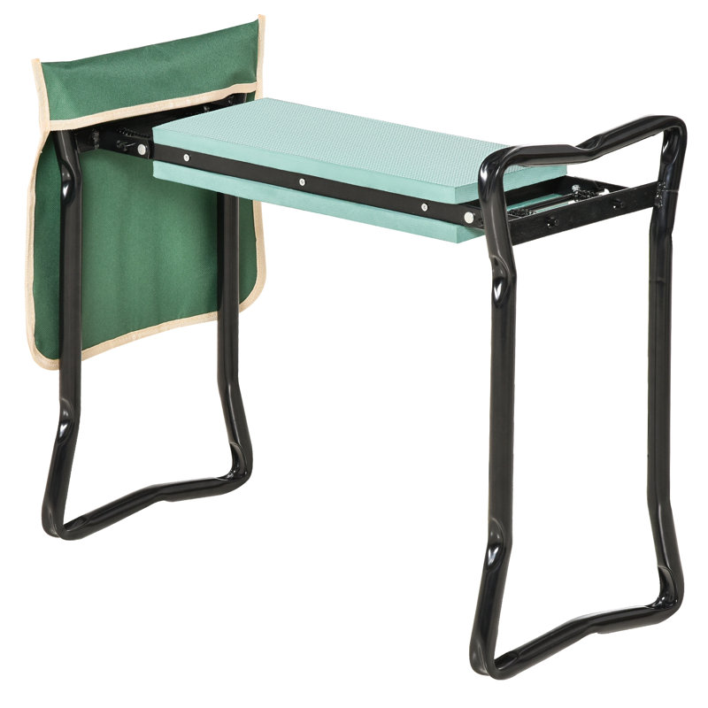 Banc de jardin - Conception pliante, confortable et avec tabouret multifonctionnel de rangement latéral, pliable pour sac de transport