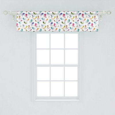 Ambesonne Octopus Valance Pack of 2 Maritime Cartoon Style 47953