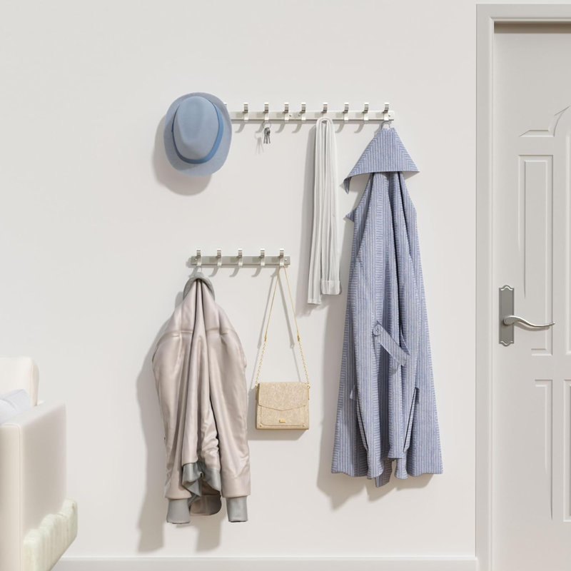 Messner Wall 5 - Hook Wall Mounted Coat Rack, Silver