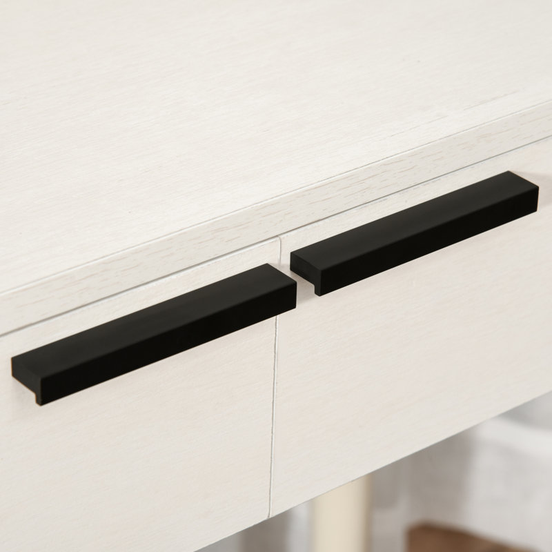 Amher Dressing Table with Mirror, White/Black
