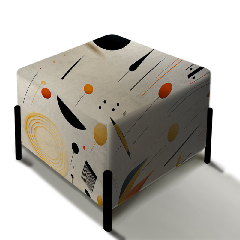 Mcm Graphic Artistry - Repose-pieds carré Mid-Century