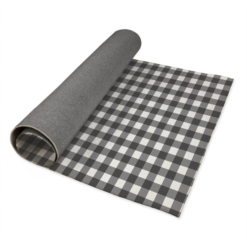 Proper Gingham Kids Play Mat, Charcoal, Rectangle 2' x 3'