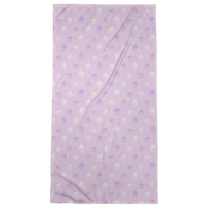 Serviette de bain classique cupcake, Rose/mauve