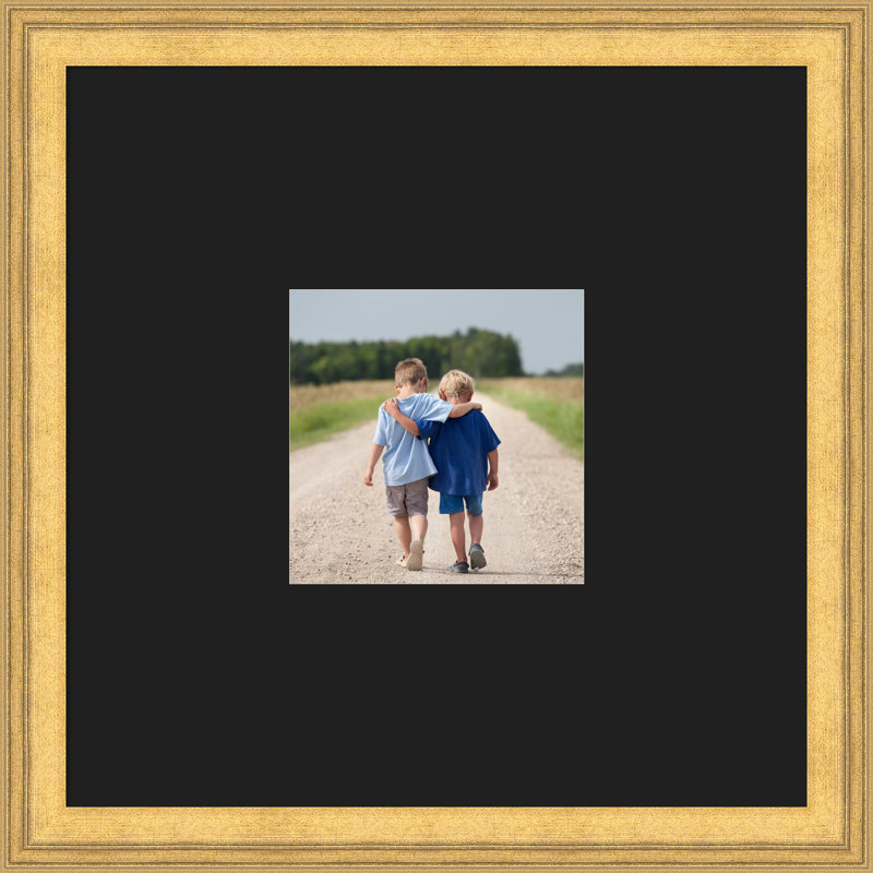Cadre photo Owen, Or Owen noir lisse, 20 x 20 emmêlés à 8 x 8