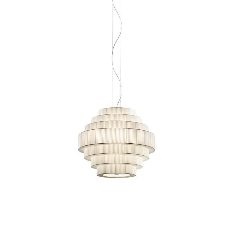 Mos Novelty Chandelier, Cream Translucent Ribbon