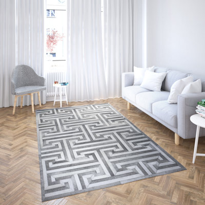Tapis rectangulaire unique en peau de vache Swynford
